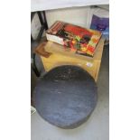 A wooden hat box, bread bin etc.