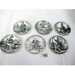 6 small Royal Sphinx Holland collectors plates