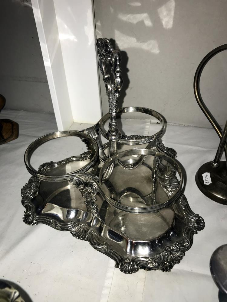 An interesting lot of silver plate items - Image 3 of 7