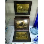 4 framed copper pictures,