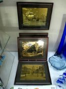 4 framed copper pictures,