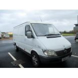 A 2005 Mercedes Sprinter, 2.1 diesel, manual, white with grey interior, no keys, no tax & no MOT.