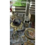 A mixed lot including small globe, photo frame, trinket box etc.