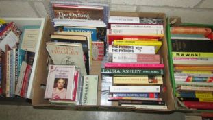 A mixed lot of books including biographical, music etc., and some study book tapes.