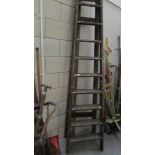 A large wooden step ladder.