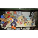 A mixed lot of soft toys, china etc.