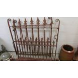 A pair of iron gate with posts (113 cm tall, combined width 206 cm.