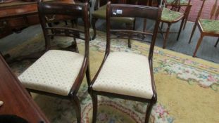 A pair of mahogany chairs.