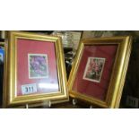 A pair of gilt framed and glazed floral studies.