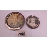 Two silver photograph frames (no stands).