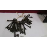 A bunch of approximately 30 19th century iron and steel keys.