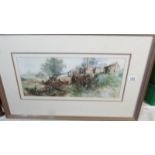 A framed and glazed watercolour signed Ruth Macleod.