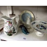 Portmeirion botanical jug, Aynsley cake stand,