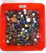 A quantity of vintage marbles