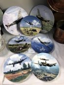 7 RAF/aeroplane related collectors plates (5 with certificates of authenticity)