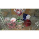 A mixed lot of studio glass vases and bowls.