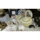 A mixed lot of ceramics including tureens, plates etc.