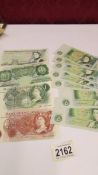 A quantity of UK bank notes including O'Brien £1 note, sequential £1 notes, 10/- etc.