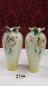 A pair of Franz porcelain vases, FZ00373, 16 cm tall.