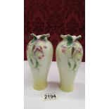 A pair of Franz porcelain vases, FZ00373, 16 cm tall.