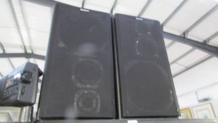 A pair of Sony speakers.