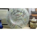 A large studio glass dish. ****Condition report**** Maximum outer diameter 440mm.