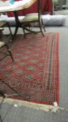 A red patterned rug.