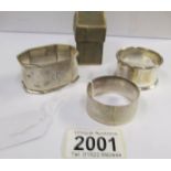 2 silver napkin rings (52 grams) and an EPNS napkin ring.