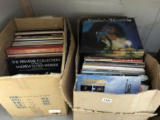 2 boxes of assorted LP records including Wagner, Glenn Miller,