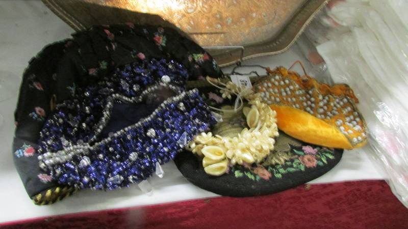 A beadwork bag and other items.