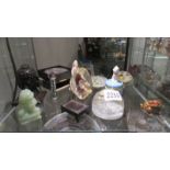 A mixed lot of paperweights, figures etc.