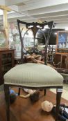 A pretty mahogany inlaid bedroom chair.