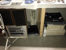 A mixed lot including Binatone Hi-Fi missing top and back, pair Waltham speakers,