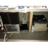 A mixed lot including Binatone Hi-Fi missing top and back, pair Waltham speakers,