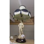 A figural table lamp with good quality shade.