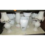 A mixed lot of vases, lamp bases etc.