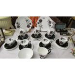 34 pieces of Royal Albert Masquerade pattern tea ware,.
