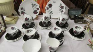 34 pieces of Royal Albert Masquerade pattern tea ware,.