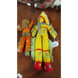 2 Native American felt dolls by Norah Welling (one missing a foot).