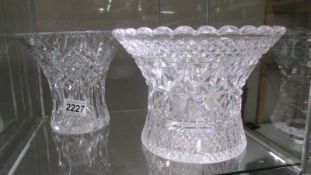 Two cut glass vases.