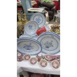 A quantity of Chinese plates and dishes.