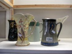 5 various jugs by Arthur Wood, Royal Doulton Titanian F D4777 etc.