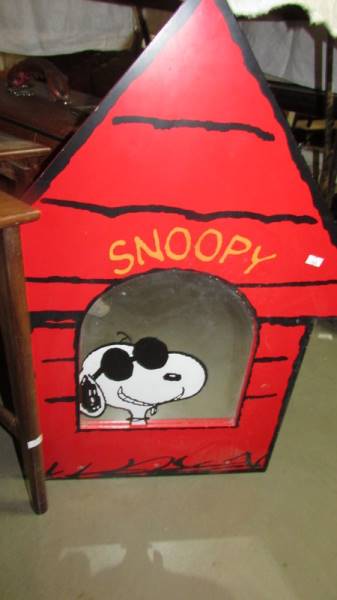 A nest of 2 tables, a Snoopy mirror and a tripod base for piano stool. - Image 3 of 4