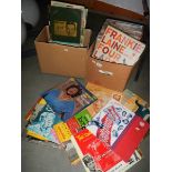 2 boxes of LP records including Frankie Lane, music scores etc.