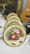 4 Aynlsey fruit decorated plates.