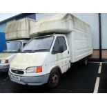 A 1998 Luton van, 2.5 diesel, manual, white with grey interior, sorned, no MOT.