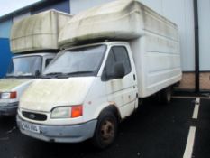 A 1998 Luton van, 2.5 diesel, manual, white with grey interior, sorned, no MOT.
