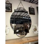 An art deco mirror size 66cm x 49cm approx.