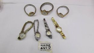 7 ladies manual wind wrist watches.