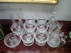 A quantity of glassware including set of 6 dessert dishes